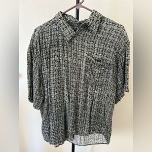 Portofino L size, 100% Rayon, button-down short-sleeve shirt